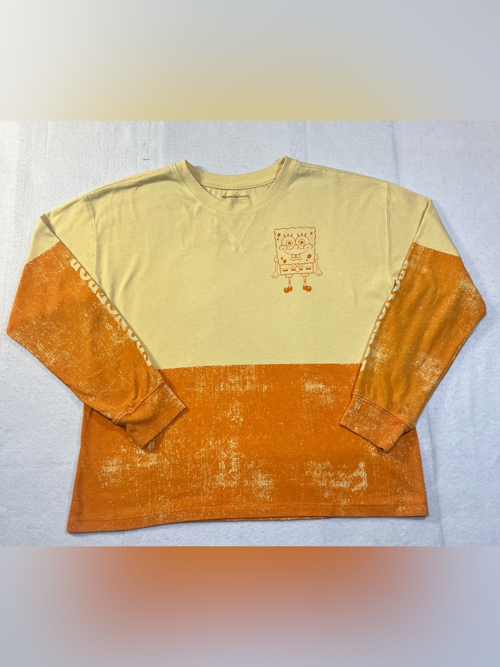 SpongeBob SquarePants Youth Long Sleeve Shirt Colorblock Yellow/Orange,Medium7/9